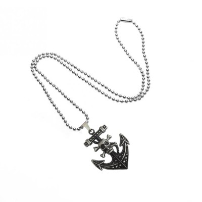 Skull Anchor Silver Metal Pendant